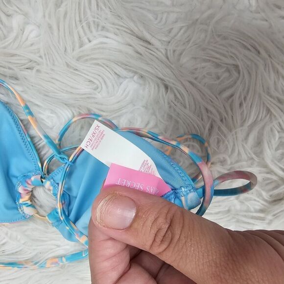 Victoria Secret 2019 Tie Dye Gorgeous Pastel Women's Size XS Ring String Bikini - Picture 7 of 7